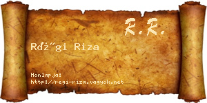 Régi Riza névjegykártya